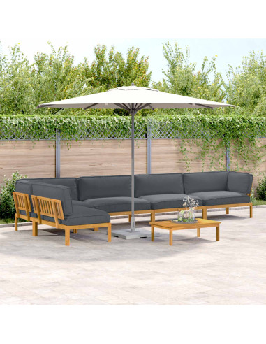 Set di divani 6 pcs Antracite Legno di Acacia Massello