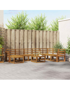 Set di divani da esterno 9 pcs Naturale