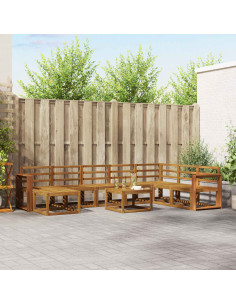 Set di divani da esterno 9 pcs Naturale