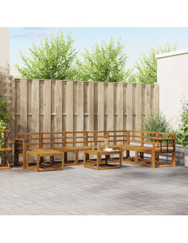 Set di divani da esterno 9 pcs Naturale