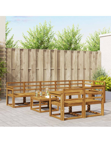 Set di divani da esterno 9 pcs Naturale