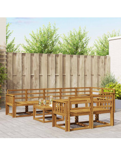 Set di divani da esterno 9 pcs Naturale