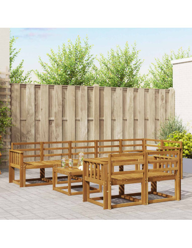 Set di divani da esterno 9 pcs Naturale