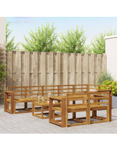 Set di divani da esterno 9 pcs Naturale