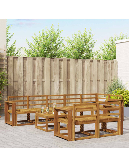 Set di divani da esterno 9 pcs Naturale