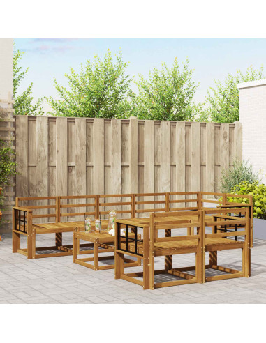 Set di divani da esterno 9 pcs Naturale