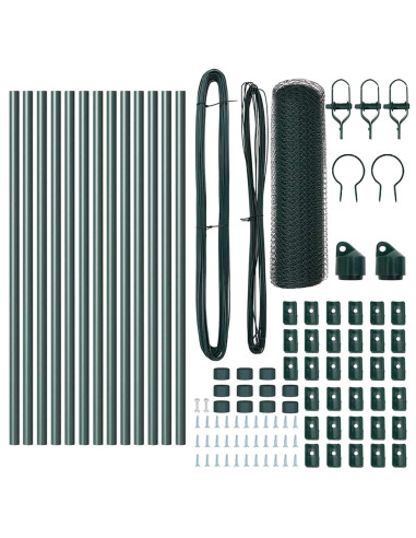 Palo della recinzione Verde 25 x 0,5 m (rete da 25 mm) Acciaio