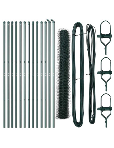 Palo della recinzione Verde 25 x 1 m (rete da 50 mm) Acciaio