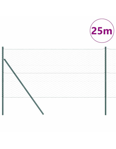 Palo della recinzione Verde 25 x 1 m (rete da 50 mm) Acciaio