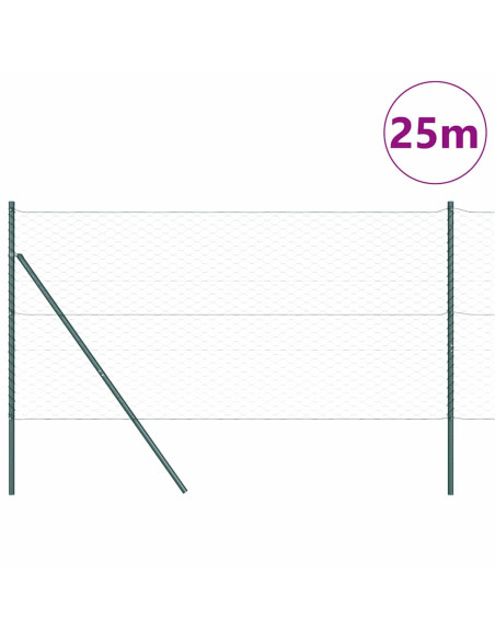 Palo della recinzione Verde 25 x 1 m (rete da 50 mm) Acciaio