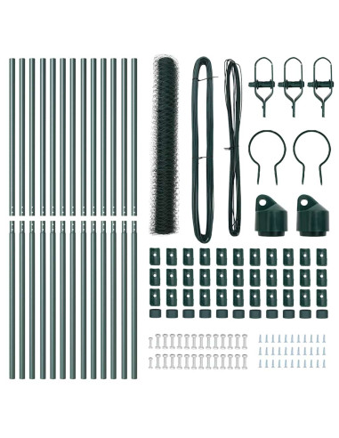 Palo della recinzione Verde 25 x 1 m (rete da 50 mm) Acciaio