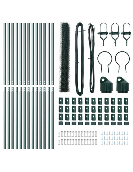 Palo della recinzione Verde 25 x 1 m (rete da 50 mm) Acciaio