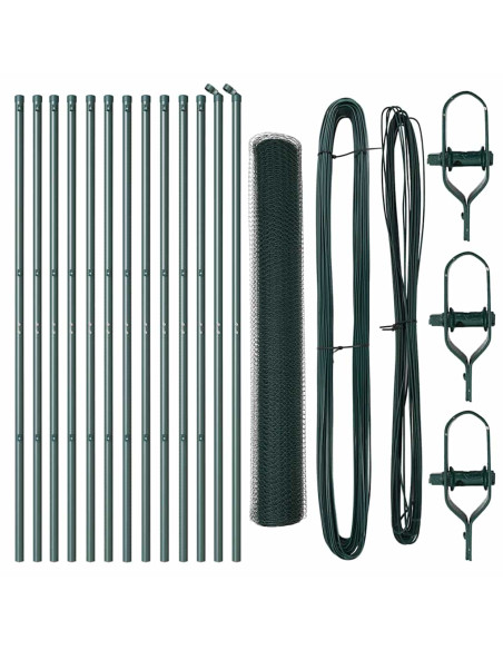 Palo della recinzione Verde 25 x 1,2 m (rete da 25 mm) Acciaio
