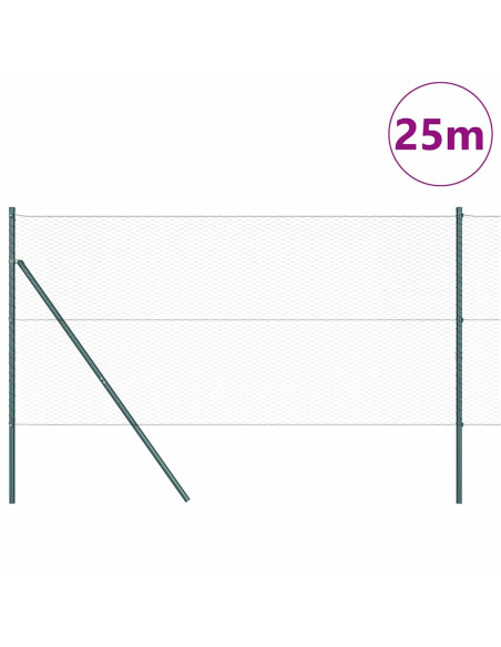 Palo della recinzione Verde 25 x 1,2 m (rete da 25 mm) Acciaio