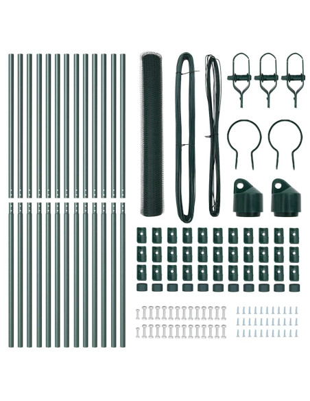 Palo della recinzione Verde 25 x 1,2 m (rete da 25 mm) Acciaio