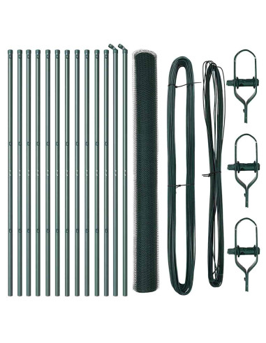 Palo della recinzione Verde 25 x 1,5 m (rete da 25 mm) Acciaio