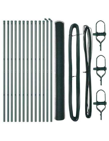 Palo della recinzione Verde 25 x 1,5 m (rete da 25 mm) Acciaio