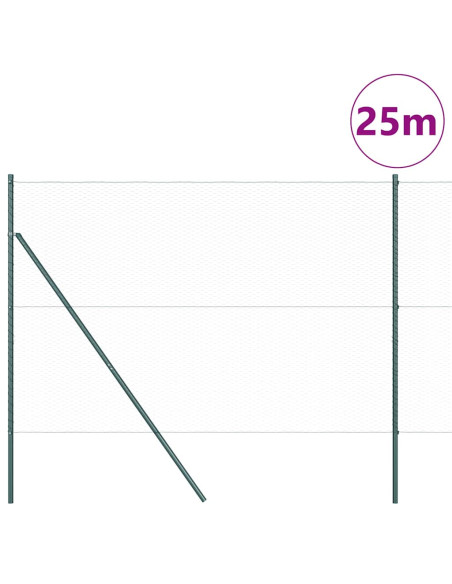 Palo della recinzione Verde 25 x 1,5 m (rete da 25 mm) Acciaio