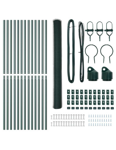Palo della recinzione Verde 25 x 1,5 m (rete da 25 mm) Acciaio