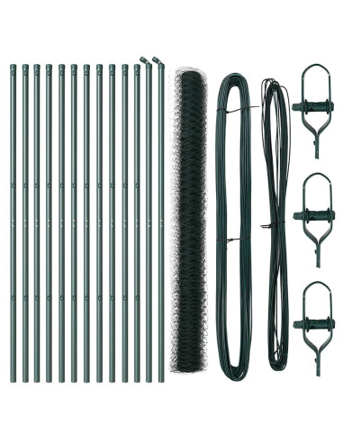 Palo della recinzione Verde 25 x 1,5 m (maglia 50 mm) Acciaio