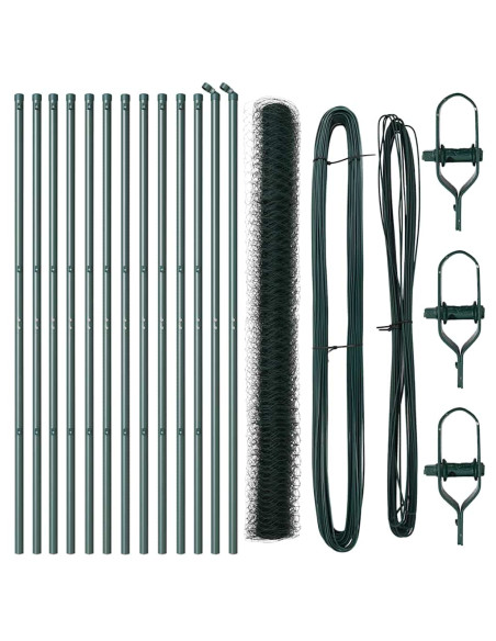 Palo della recinzione Verde 25 x 1,5 m (maglia 50 mm) Acciaio