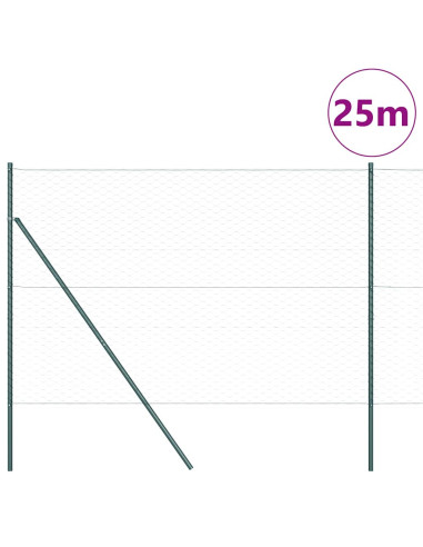 Palo della recinzione Verde 25 x 1,5 m (maglia 50 mm) Acciaio