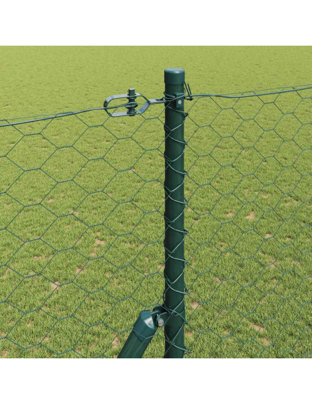 Palo della recinzione Verde 25 x 1,5 m (maglia 50 mm) Acciaio