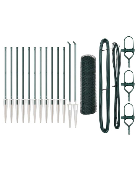 Palo della recinzione Verde 25 x 0,5 m (rete da 25 mm) Acciaio