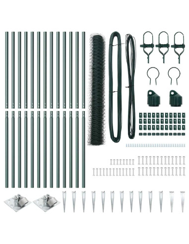 Palo della recinzione Verde 25 x 1 m (rete da 50 mm) Acciaio