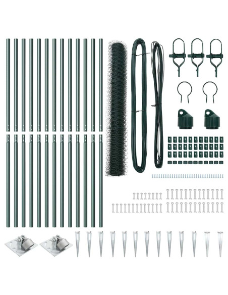 Palo della recinzione Verde 25 x 1 m (rete da 50 mm) Acciaio