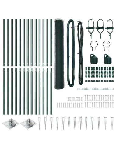 Palo della recinzione Verde 25 x 1,2 m (rete da 25 mm) Acciaio