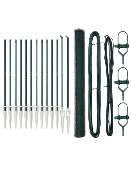 Palo della recinzione Verde 25 x 1,5 m (rete da 25 mm) Acciaio