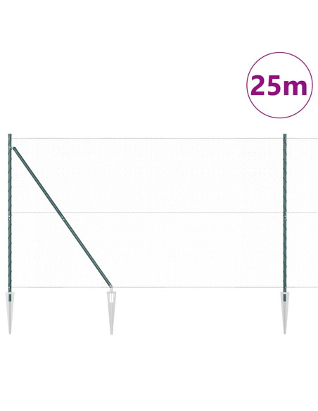 Palo della recinzione Verde 25 x 1,5 m (rete da 25 mm) Acciaio