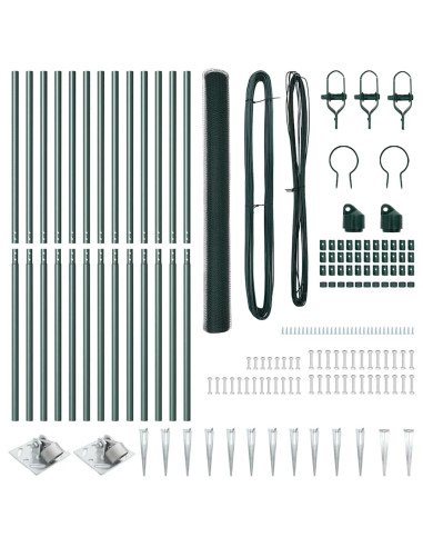 Palo della recinzione Verde 25 x 1,5 m (rete da 25 mm) Acciaio