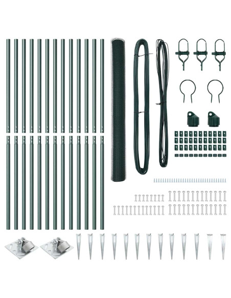 Palo della recinzione Verde 25 x 1,5 m (rete da 25 mm) Acciaio