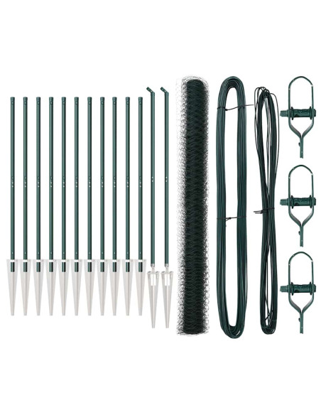 Palo della recinzione Verde 25 x 1,5 m (maglia 50 mm) Acciaio