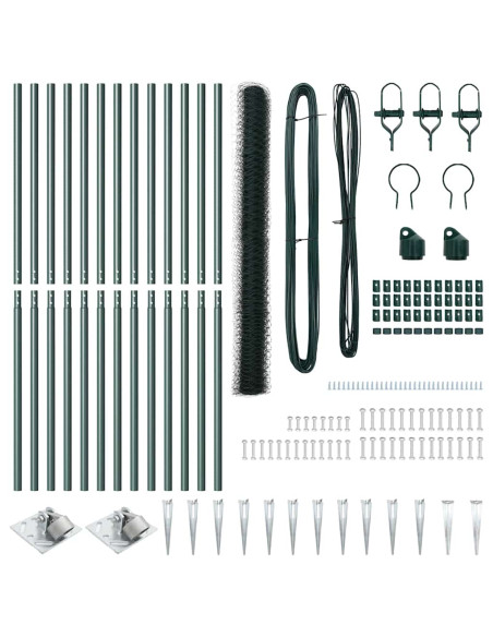 Palo della recinzione Verde 25 x 1,5 m (maglia 50 mm) Acciaio