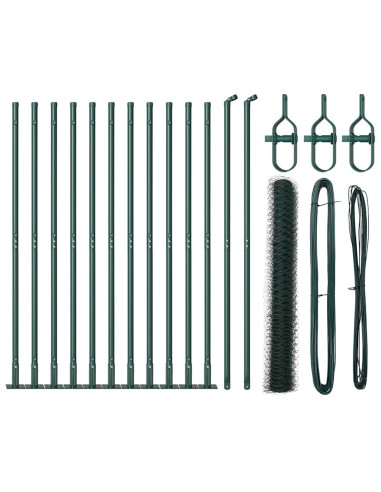 Palo della recinzione Verde 25 x 1 m (rete da 50 mm) Acciaio