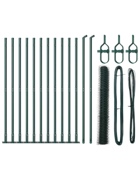 Palo della recinzione Verde 25 x 1 m (rete da 50 mm) Acciaio