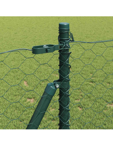 Palo della recinzione Verde 25 x 1 m (rete da 50 mm) Acciaio