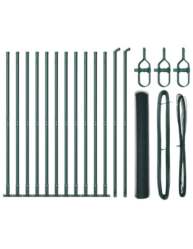 Palo della recinzione Verde 25 x 1,2 m (rete da 25 mm) Acciaio