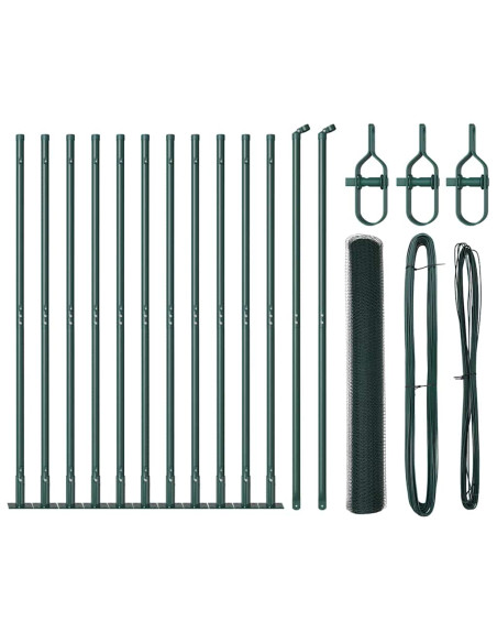 Palo della recinzione Verde 25 x 1,2 m (rete da 25 mm) Acciaio