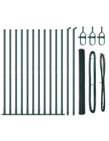 Palo della recinzione Verde 25 x 1,5 m (rete da 25 mm) Acciaio