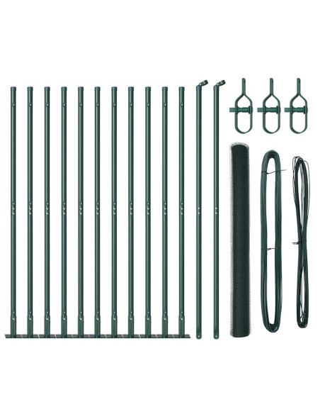 Palo della recinzione Verde 25 x 1,5 m (rete da 25 mm) Acciaio