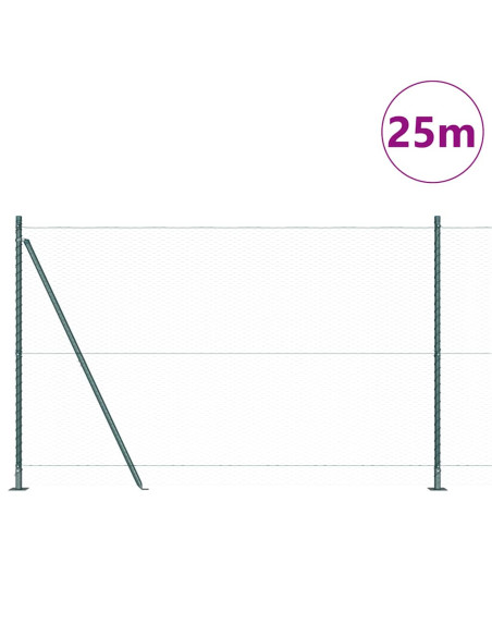 Palo della recinzione Verde 25 x 1,5 m (rete da 25 mm) Acciaio