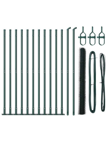 Palo della recinzione Verde 25 x 1,5 m (maglia 50 mm) Acciaio