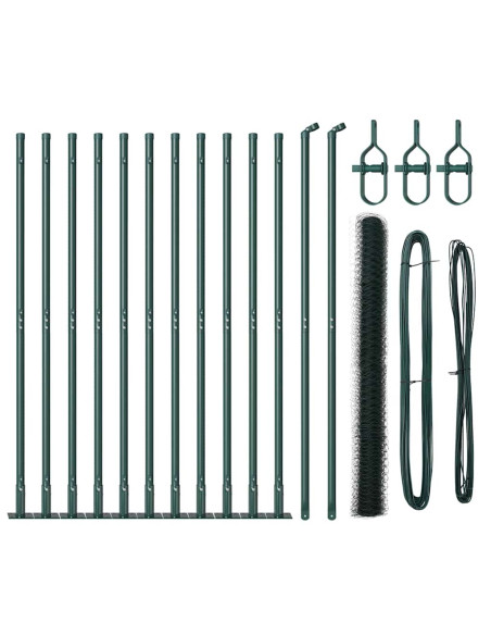 Palo della recinzione Verde 25 x 1,5 m (maglia 50 mm) Acciaio