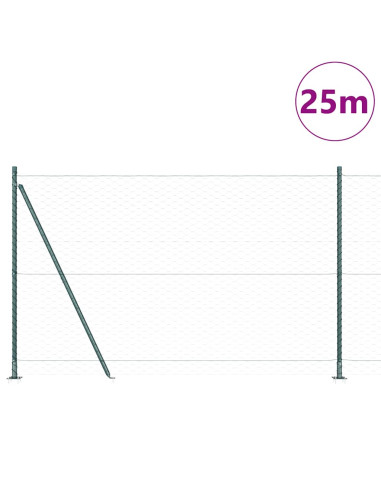 Palo della recinzione Verde 25 x 1,5 m (maglia 50 mm) Acciaio