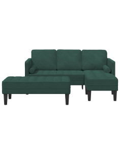 Set di divani con cuscino 2 pcs Verde Scuro Poliestere 2