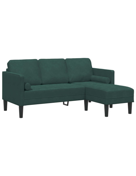 Set di divani con cuscino 2 pcs Verde Scuro Poliestere